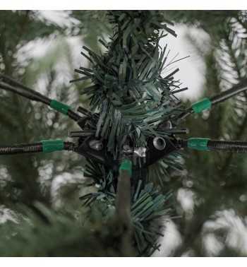 Albero di Natale Abete Verde Chiaro in Pe H.180/240 cm Apertura ad Ombrello - Deluxe Green Slim