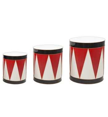 Set 3 Tamburi Natalizi in Metallo