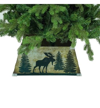 Copribase per Alberi di Natale in Cartone Ripiegabile con Fantasia Renna