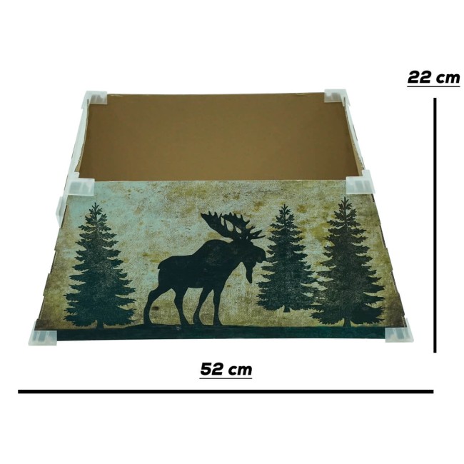 Copribase per Alberi di Natale in Cartone Ripiegabile con Fantasia Renna