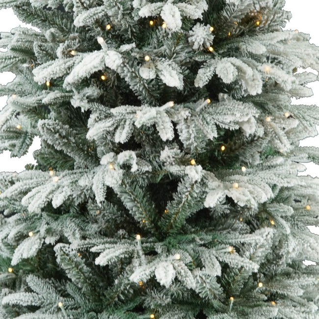 Albero di Natale Innevato con Led in Pe+Pvc H.180/240 cm Apertura ad Ombrello | Albero Realistico Artificiale con Luci Led