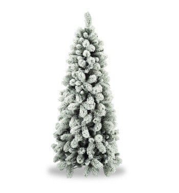 Albero di Natale Abete Innevato H.210/240 cm Apertura ad Ombrello | Albero Realistico Artificiale