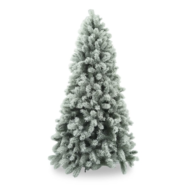 Albero di Natale Innevato con Aghi Grossi in Pvc H.120/260 cm Apertura ad Ombrello | Albero Realistico Artificiale