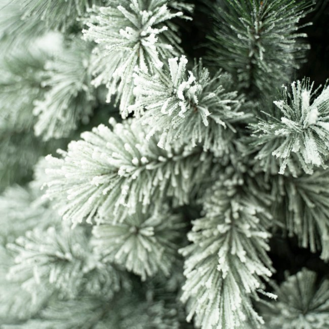 Albero di Natale Innevato con Aghi Grossi in Pvc H.120/260 cm Apertura ad Ombrello | Albero Realistico Artificiale