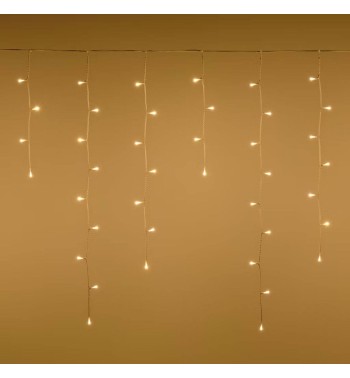 Cascata di 120 Luci LED a Batteria Bianco Caldo - Pioggia Luminosa IP44