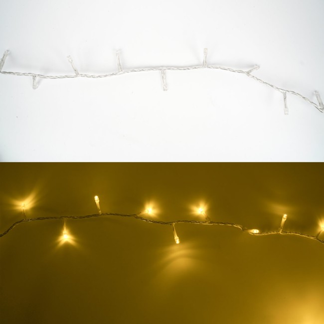 Catena Luminosa Bianco Caldo 300 Led| Cavo Trasparente| Funzione Memory |15 metri Uso Esterno IP44