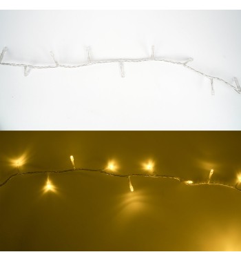 Catena Luminosa Bianco Caldo 300 Led| Cavo Trasparente| Funzione Memory |15 metri Uso Esterno IP44