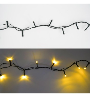 Catena Luminosa Bianco Caldo 300 Led| Cavo Verde| Funzione Memory |15 metri Uso Esterno IP44