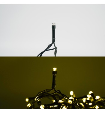 Catena Luminosa Bianco Caldo 300 Led| Cavo Verde| Funzione Memory |15 metri Uso Esterno IP44
