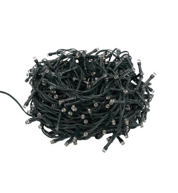 Catena Luminosa Bianco Caldo 300 Led| Cavo Verde| Funzione Memory |15 metri Uso Esterno IP44