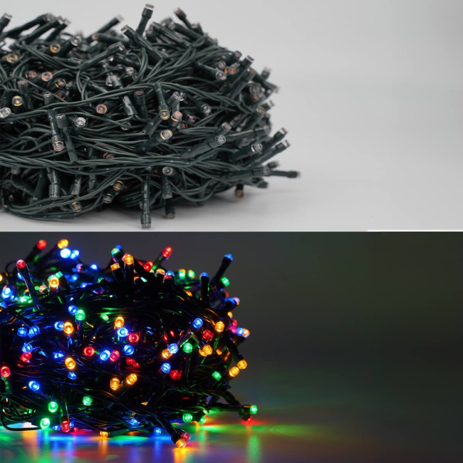 Catena Luminosa Multicolor 480 Led| Cavo Verde| Funzione Memory |24 metri Uso Esterno IP44