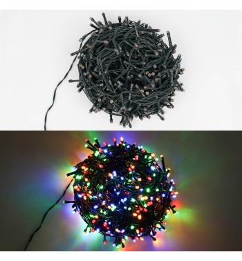 Catena Luminosa Multicolor 480 Led| Cavo Verde| Funzione Memory |24 metri Uso Esterno IP44