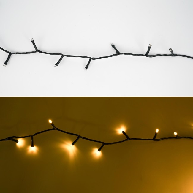 Catena Luminosa Bianco Caldo 700 Led| Cavo Verde| Funzione Memory |35 metri Uso Esterno IP44