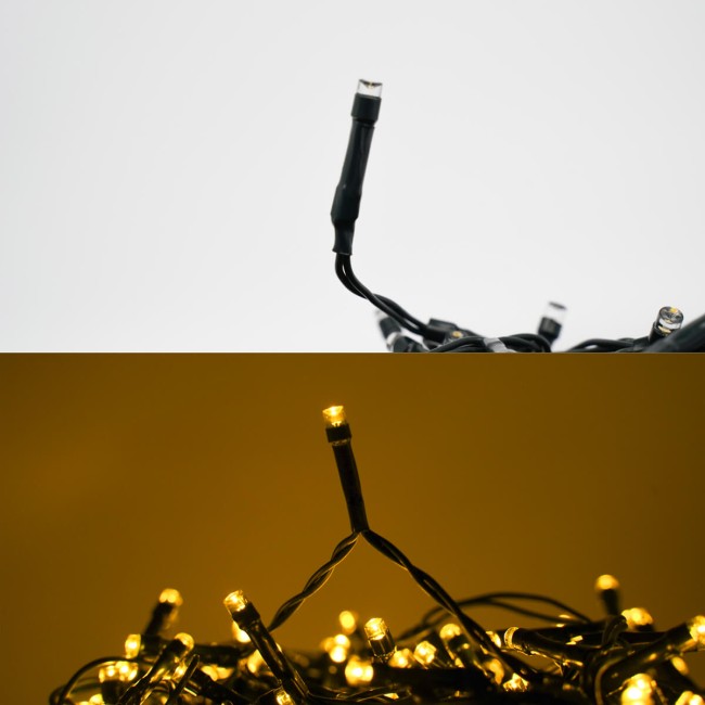 Catena Luminosa Bianco Caldo 700 Led| Cavo Verde| Funzione Memory |35 metri Uso Esterno IP44