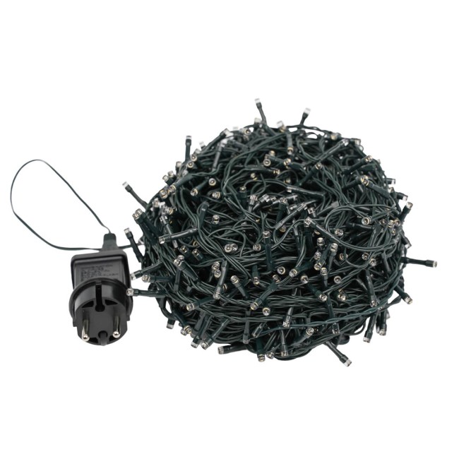 Catena Luminosa Bianco Caldo 700 Led| Cavo Verde| Funzione Memory |35 metri Uso Esterno IP44