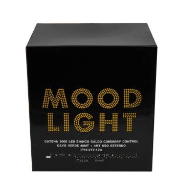 Catena Luminosa Bianco Caldo 2000 Led| Cavo Verde| Funzione Memory |46 metri Uso Esterno IP44