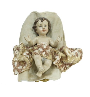 Natività in Poliresina e Tessuto 3 Pz. H.40 cm