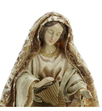 Natività in Poliresina e Tessuto 3 Pz. H.40 cm