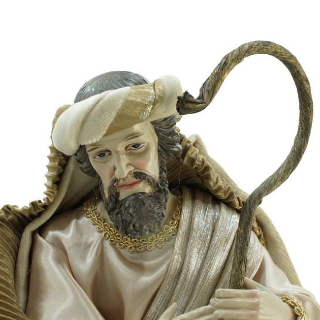 Natività in Poliresina e Tessuto 3 Pz. H.40 cm