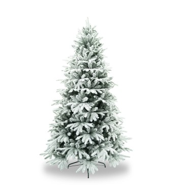 Albero di Natale Innevato in Pe+Pvc H.180/240 cm Apertura ad Ombrello | Albero Realistico Artificiale