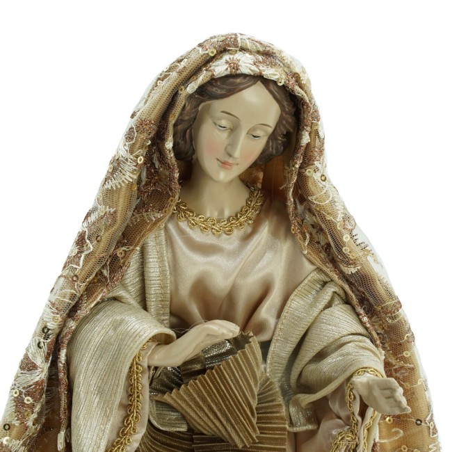 Natività in Poliresina e Tessuto 8 Pz. H.40 cm