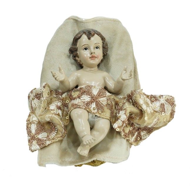 Natività in Poliresina e Tessuto 8 Pz. H.40 cm