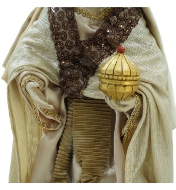 Natività in Poliresina e Tessuto 8 Pz. H.40 cm