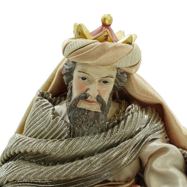 Natività in Poliresina e Tessuto 8 Pz. H.40 cm