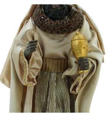 Natività in Poliresina e Tessuto 8 Pz. H.40 cm