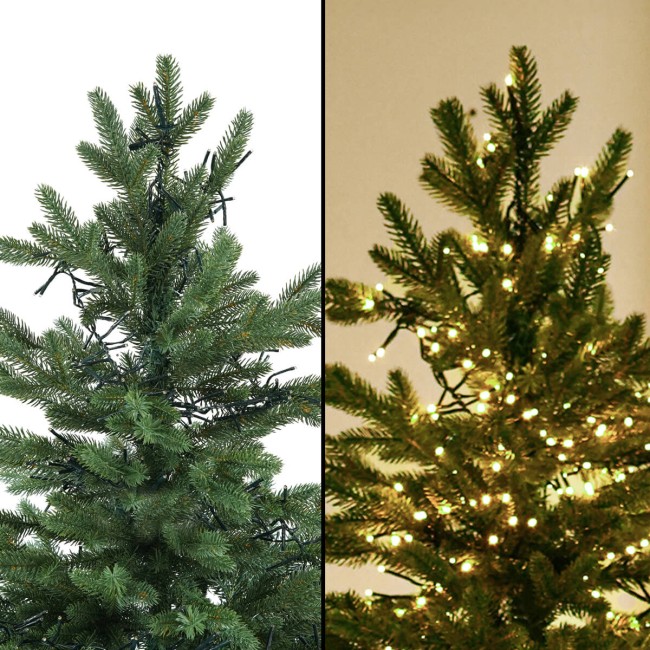 Albero di Natale Abete Verde Chiaro in Pe H.180/270 cm con Led Integrati - Deluxe Led