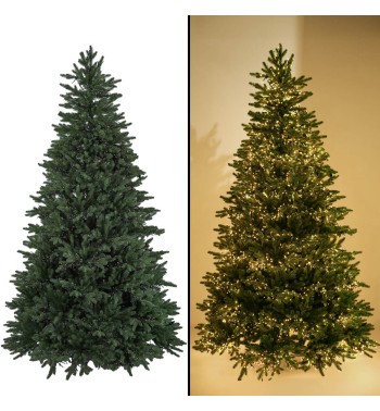Albero di Natale Abete Verde Chiaro in Pe H.180/270 cm con Led Integrati - Deluxe Led