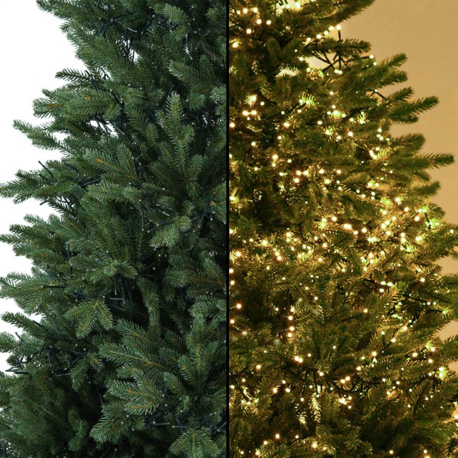 Albero di Natale Abete Verde Chiaro in Pe H.180/270 cm con Led Integrati - Deluxe Led
