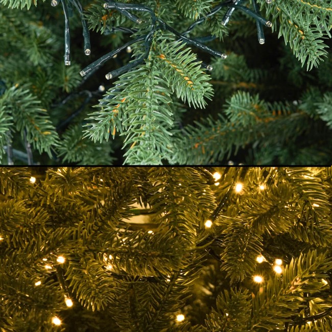 Albero di Natale Abete Verde Chiaro in Pe H.180/270 cm con Led Integrati - Deluxe Led