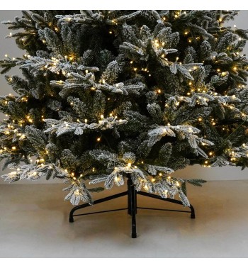 Albero di Natale Innevato con Led in Pe+Pvc H.150/300 cm Apertura ad Ombrello - Canada Lux