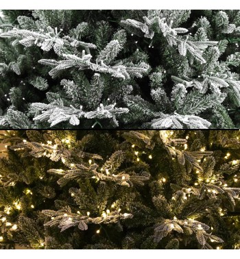 Albero di Natale Innevato con Led in Pe+Pvc H.150/300 cm Apertura ad Ombrello - Canada Lux