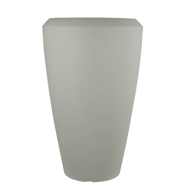 Set da 2 Vasi Alto in HDPE Beige, Design Cilindrico per Interno ed Esterno