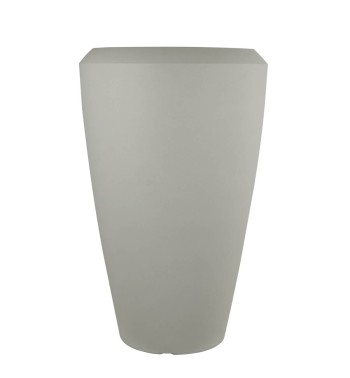 Set da 2 Vasi Alto in HDPE Beige, Design Cilindrico per Interno ed Esterno