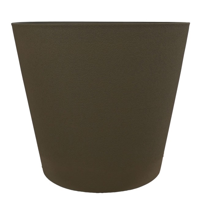 Set da 3 Vasi in Poliresina e Polvere di Pietra Marrone, Uso Interno ed Esterno