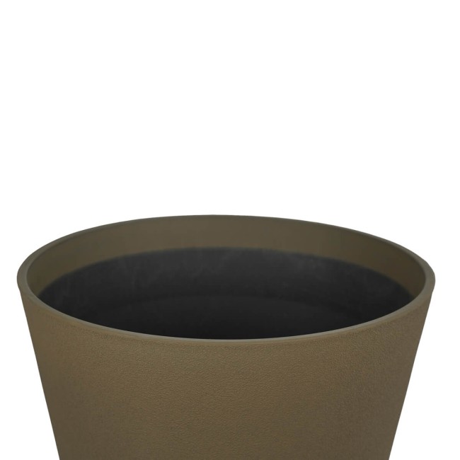 Set da 3 Vasi in Poliresina e Polvere di Pietra Marrone, Uso Interno ed Esterno