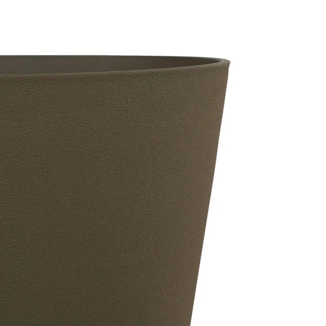 Set da 3 Vasi in Poliresina e Polvere di Pietra Marrone, Uso Interno ed Esterno