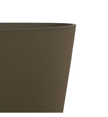 Set da 3 Vasi in Poliresina e Polvere di Pietra Marrone, Uso Interno ed Esterno