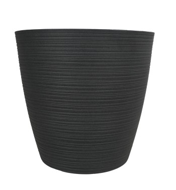 Set da 2 Vasi Grigio in Poliresina e Polvere di Pietra, Uso Interno ed Esterno con Foro di Drenaggio