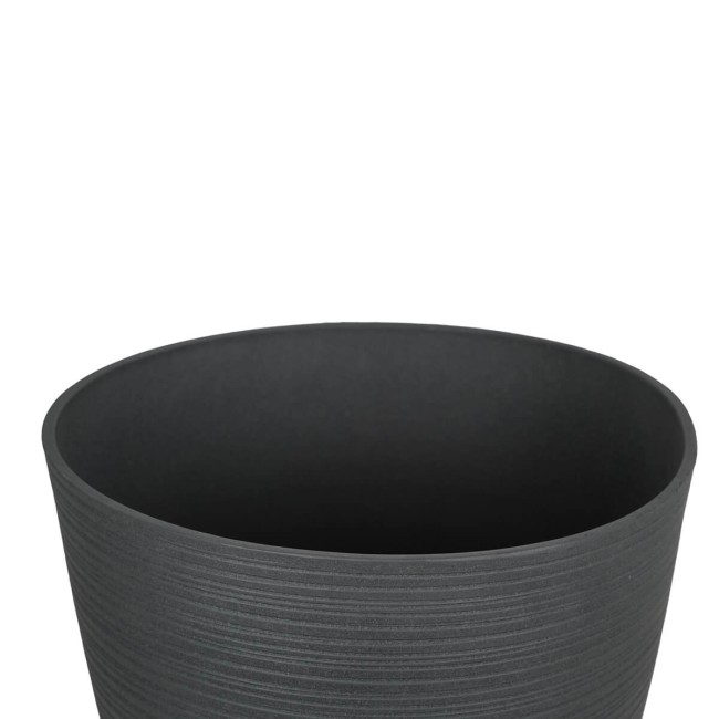 Set da 2 Vasi Grigio in Poliresina e Polvere di Pietra, Uso Interno ed Esterno con Foro di Drenaggio