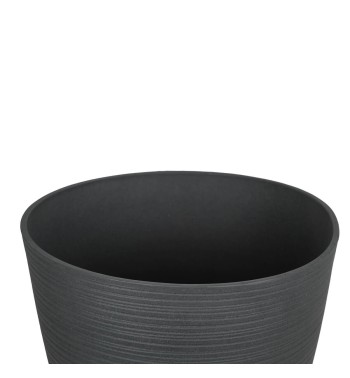 Set da 2 Vasi Grigio in Poliresina e Polvere di Pietra, Uso Interno ed Esterno con Foro di Drenaggio