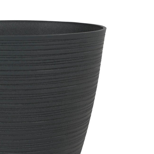 Set da 2 Vasi Grigio in Poliresina e Polvere di Pietra, Uso Interno ed Esterno con Foro di Drenaggio