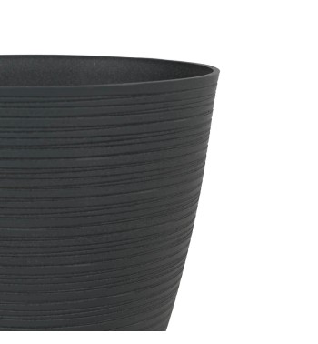 Set da 2 Vasi Grigio in Poliresina e Polvere di Pietra, Uso Interno ed Esterno con Foro di Drenaggio