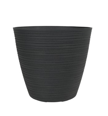 Set da 2 Vasi Grigio in Poliresina e Polvere di Pietra, Uso Interno ed Esterno con Foro di Drenaggio