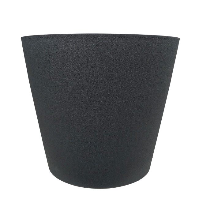 Set da 3 Vasi Grigio Metallizzato in Poliresina e Polvere di Pietra, Uso Interno ed Esterno