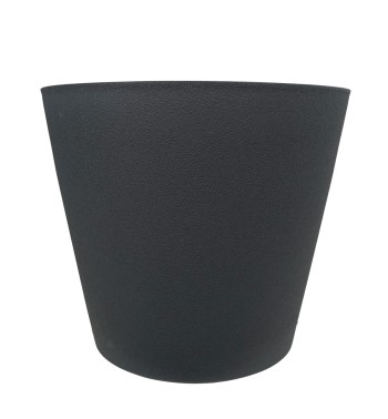 Set da 3 Vasi Grigio Metallizzato in Poliresina e Polvere di Pietra, Uso Interno ed Esterno