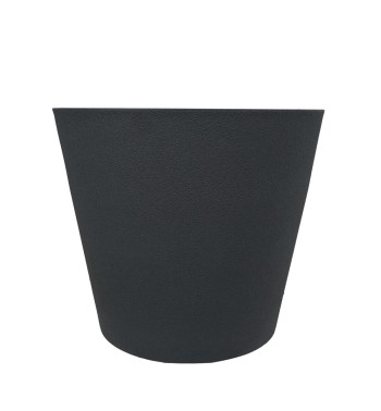 Set da 3 Vasi Grigio Metallizzato in Poliresina e Polvere di Pietra, Uso Interno ed Esterno